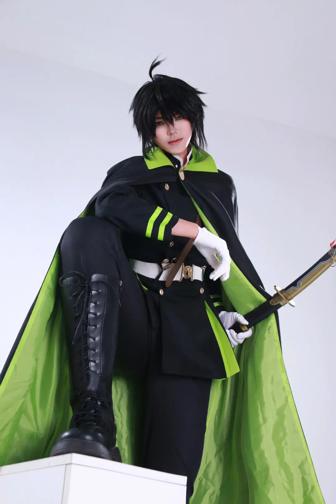 【百夜优一郎cos】终结的炽天使：黑色军装的冷峻拔刀瞬间 - DEMON（摄影版_） - 第2张
