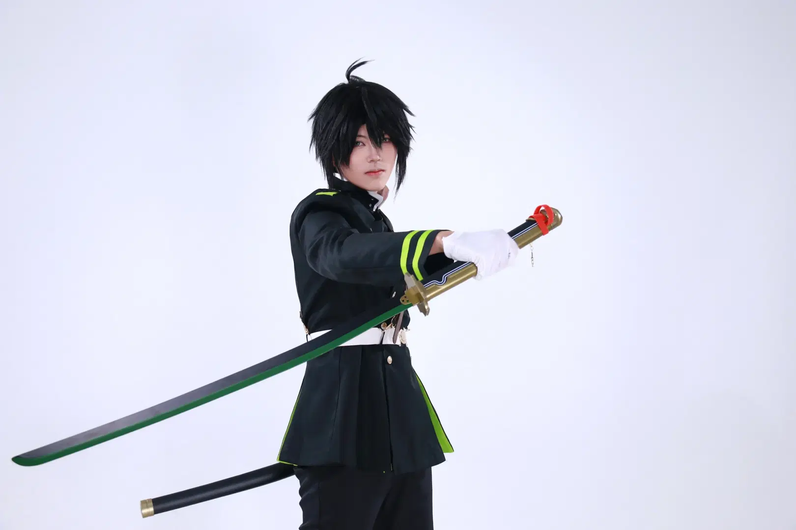 【百夜优一郎cos】终结的炽天使：黑色军装的冷峻拔刀瞬间 - DEMON（摄影版_） - 第5张