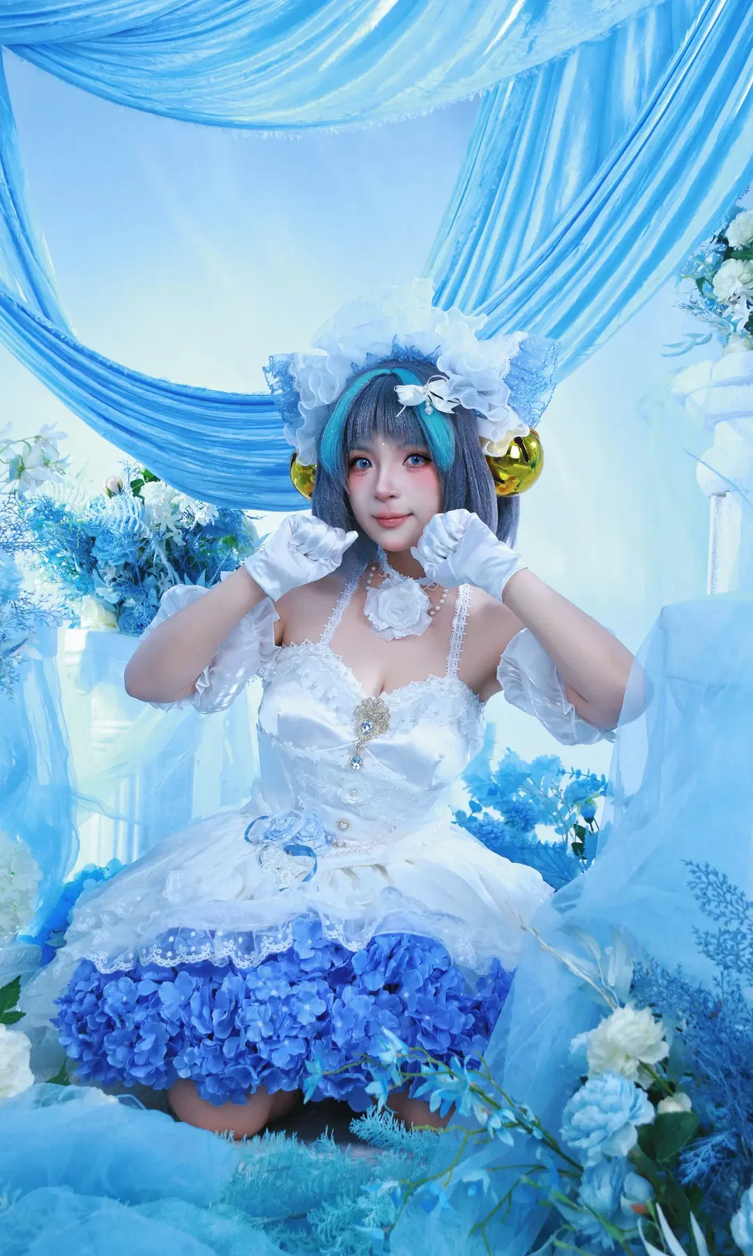 碧蓝航线柴郡花嫁cos，蓝色主题棚拍分享 - DEMON（摄影版_） - 第2张