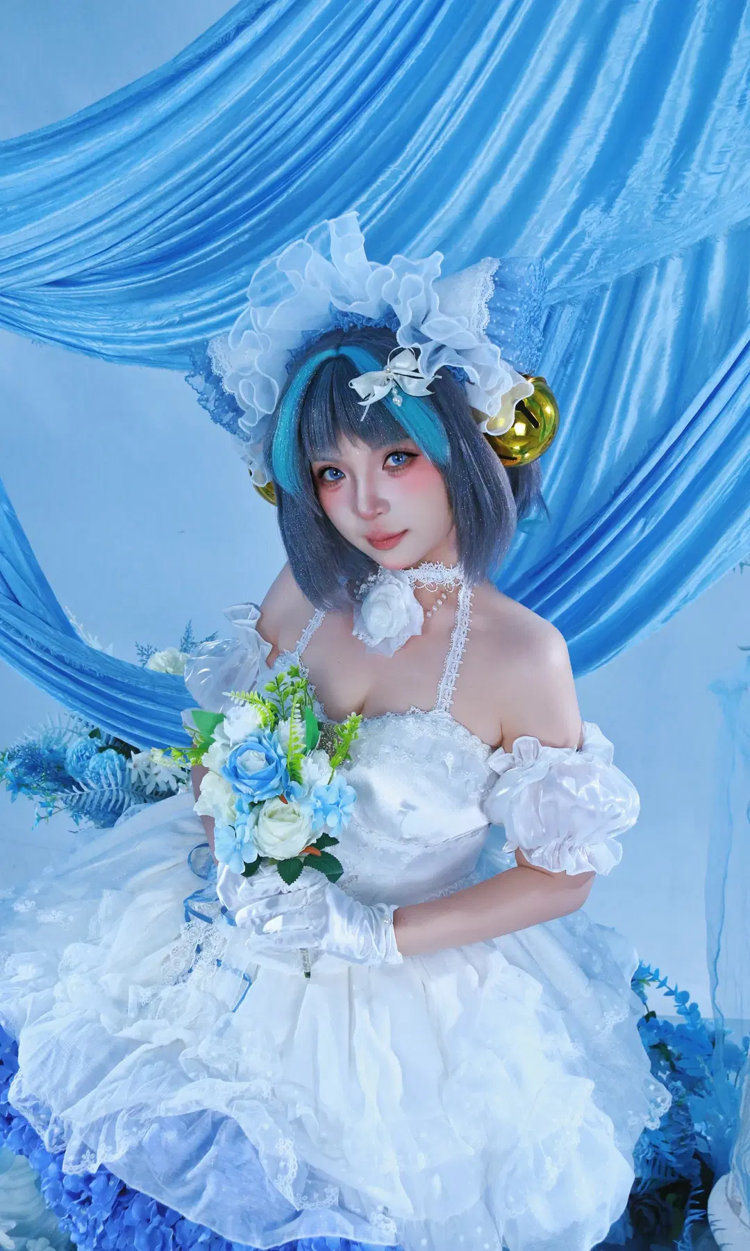 碧蓝航线柴郡花嫁cos，蓝色主题棚拍分享 - DEMON（摄影版_） - 第5张