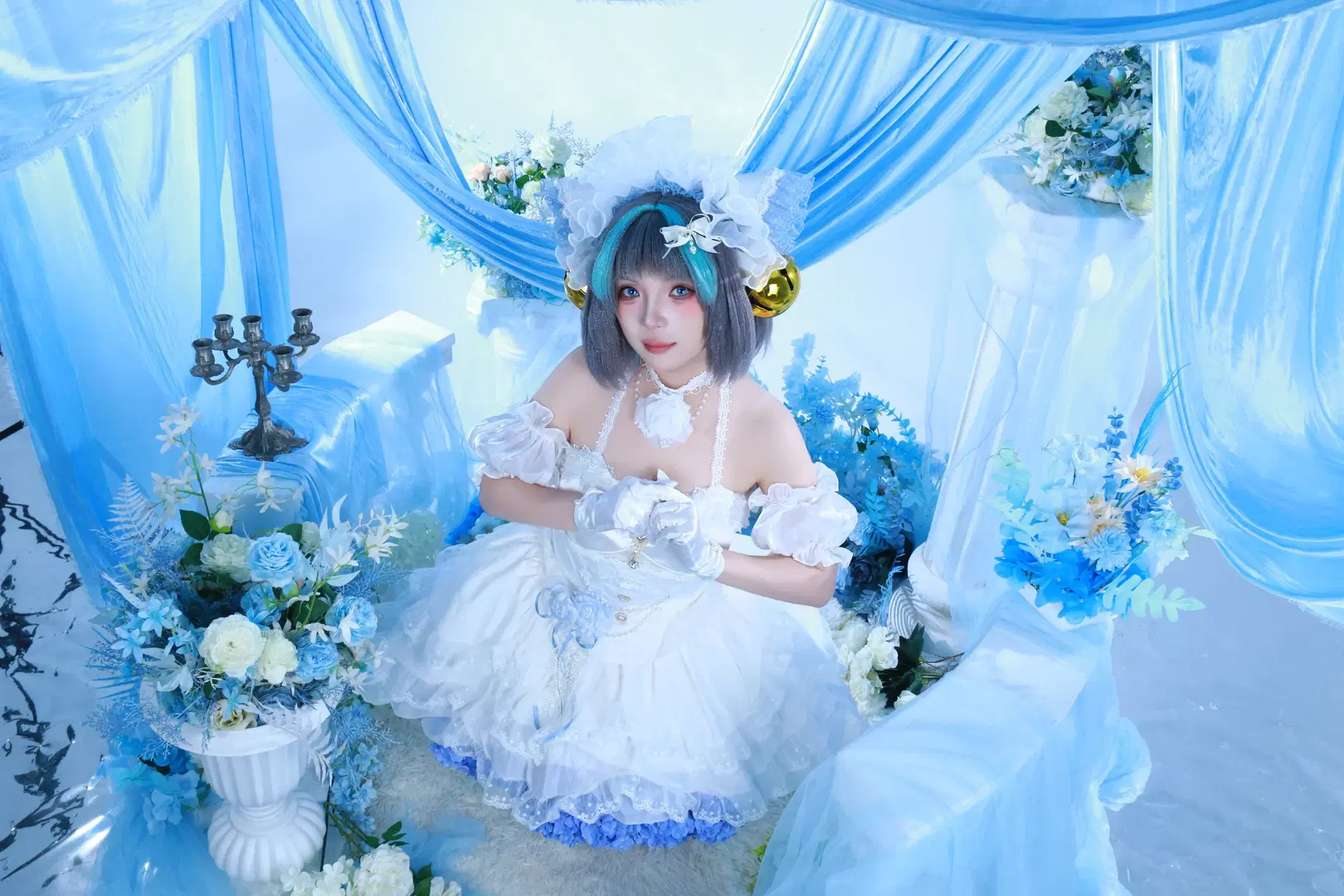 【柴郡cos】碧蓝航线花嫁的蓝白梦幻写真 - DEMON（摄影版_） - 第2张