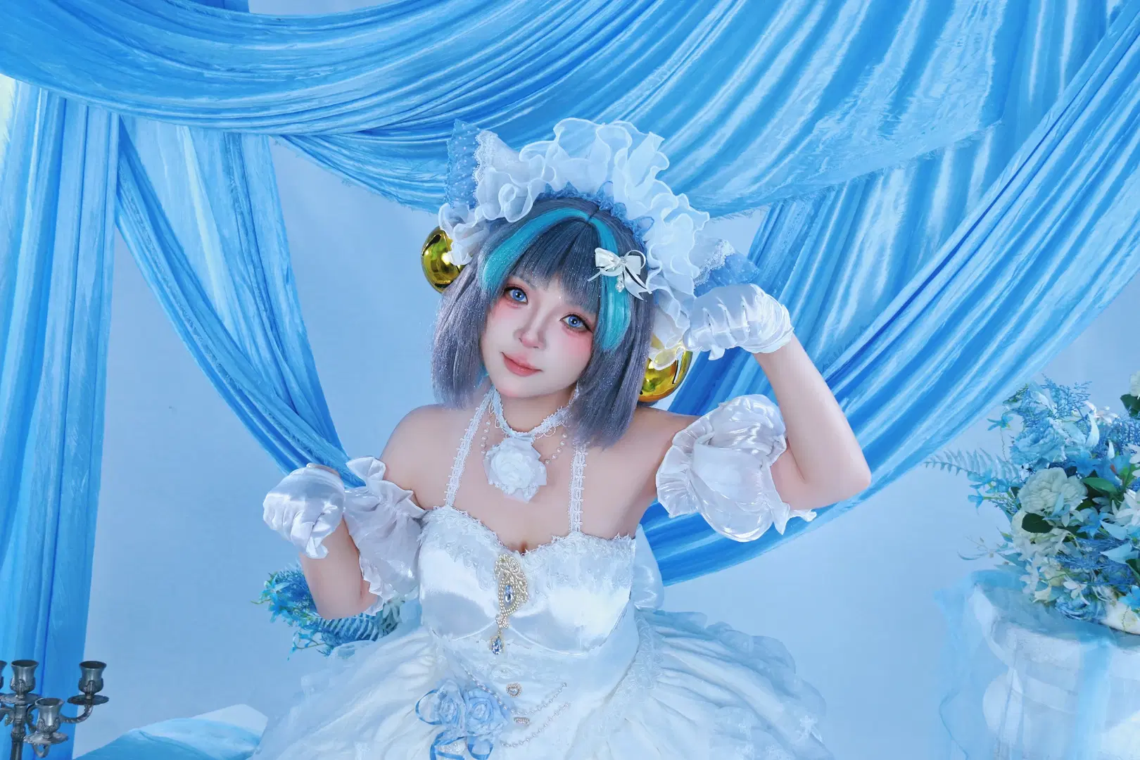 【柴郡cos】碧蓝航线花嫁的蓝白梦幻写真 - DEMON（摄影版_） - 第3张