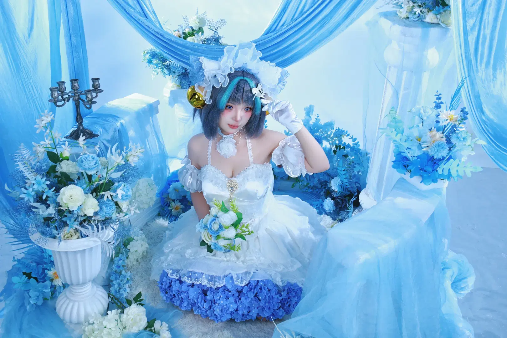 【柴郡cos】碧蓝航线花嫁的蓝白梦幻写真 - DEMON（摄影版_） - 第5张