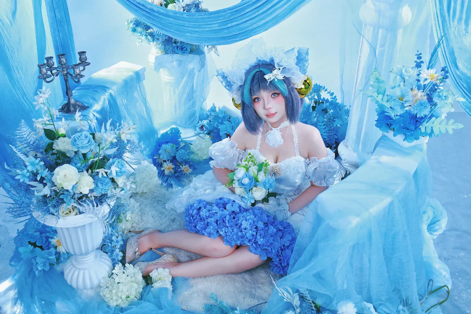 柴郡cos, 碧蓝航线, 二次元cosplay, 花嫁cos, 婚纱写真