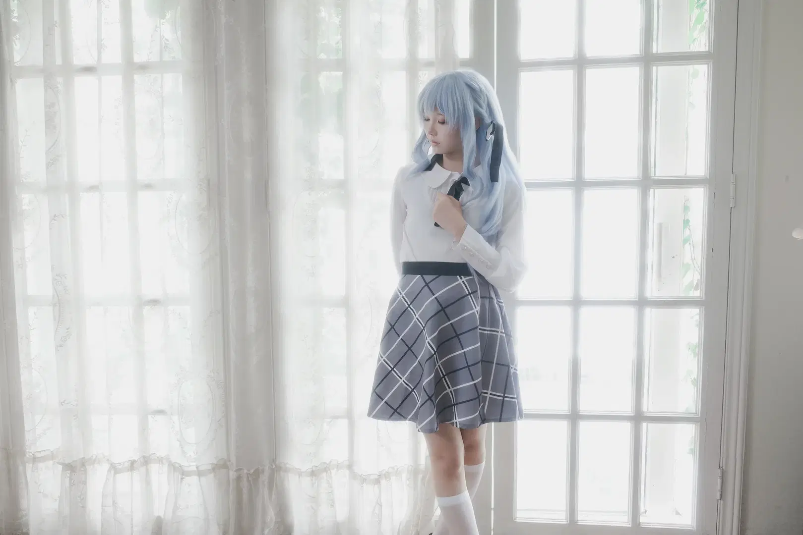 【豐川祥子cos】淺藍髮色與白絲制服，安靜溫柔的氛圍感 - 巧克力choco - 第3張