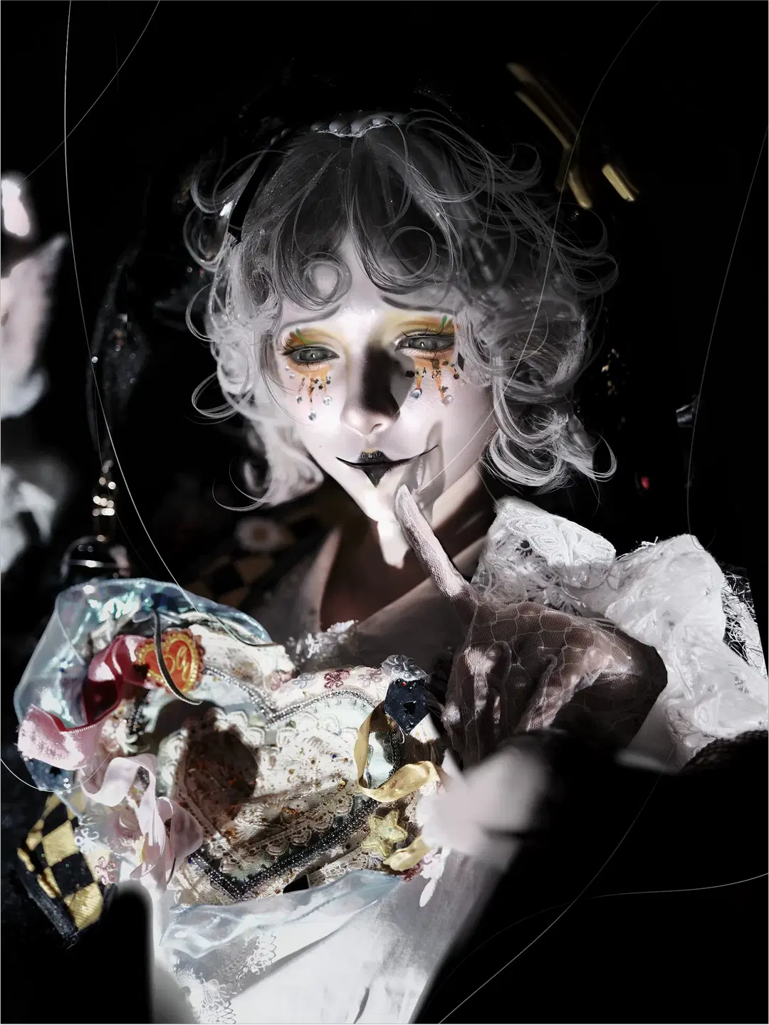 第五人格, 哥特风cos, 人偶妆, 蕾丝手套, 克莱奥cos