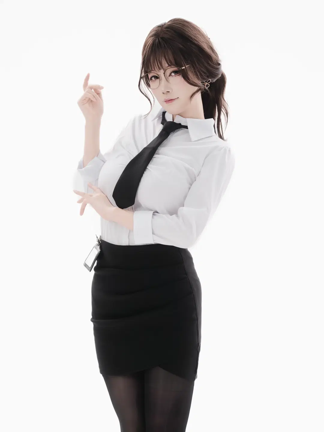 White Shirt and Black Tie: Private Photoshoot Log of Workplace OL Style Styling by 巧克力choco - Image 3