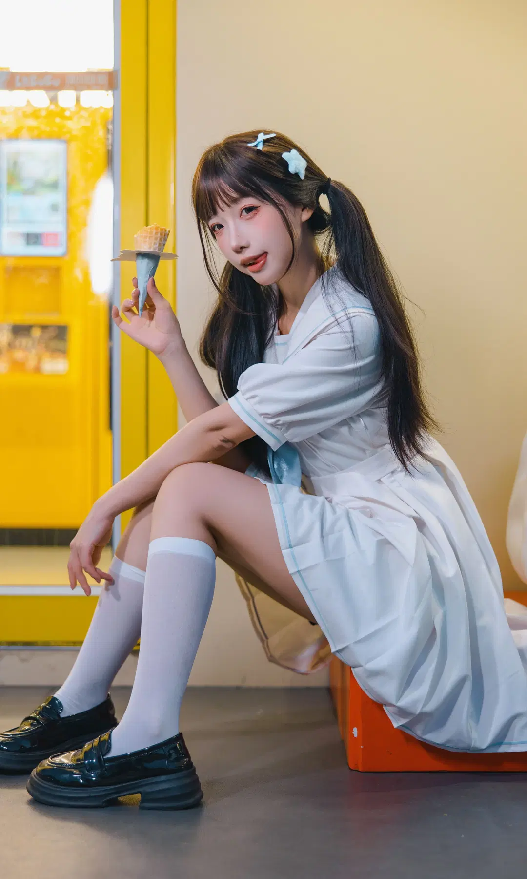 夏天的冰激凌 日系小清新元气少女二次元摄影 - Fe - 第2张