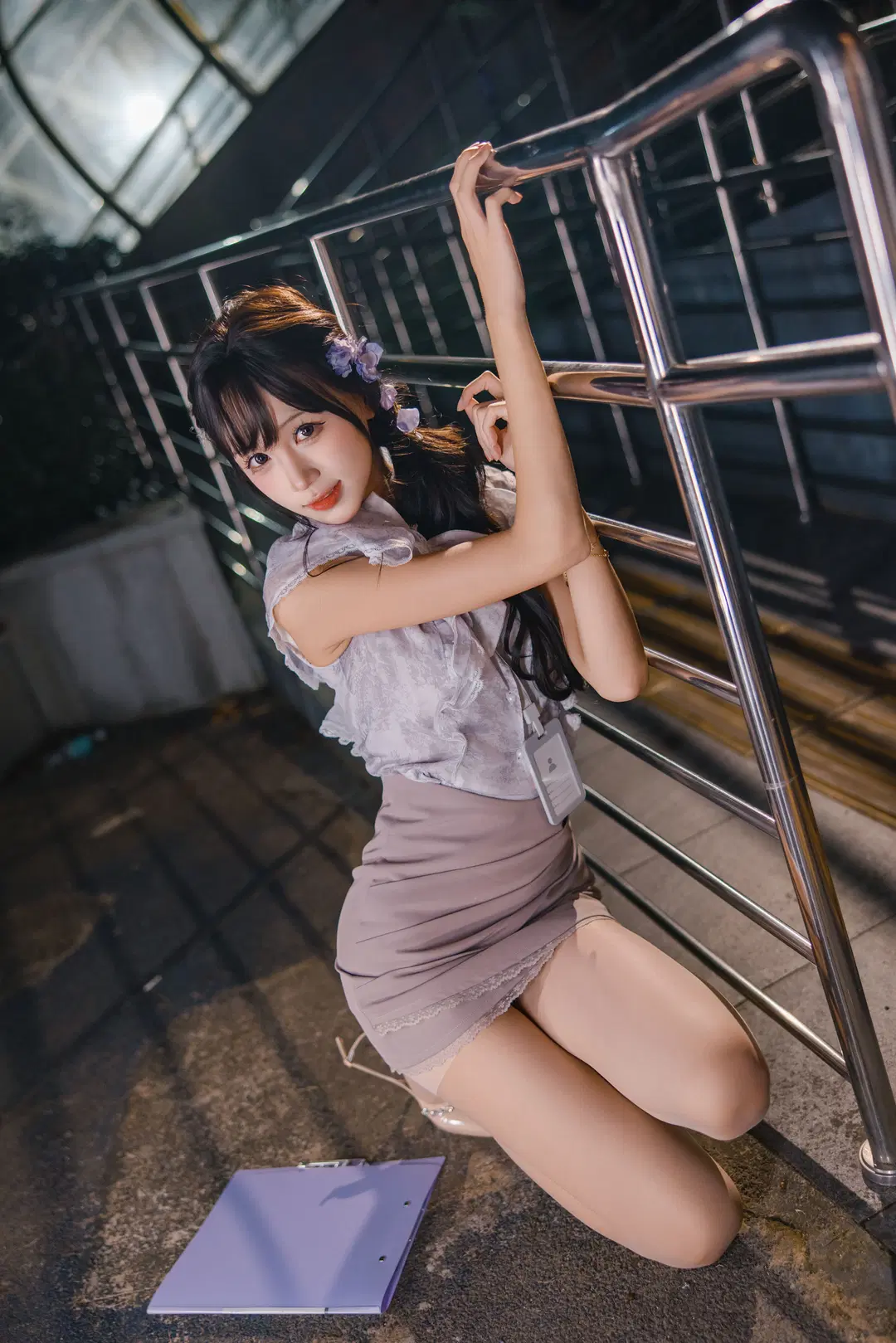 残業OL制服の夜景外ロケ：二次元が現実になる特別な一日｜外ロケ写真シェア - Fe - 6枚目