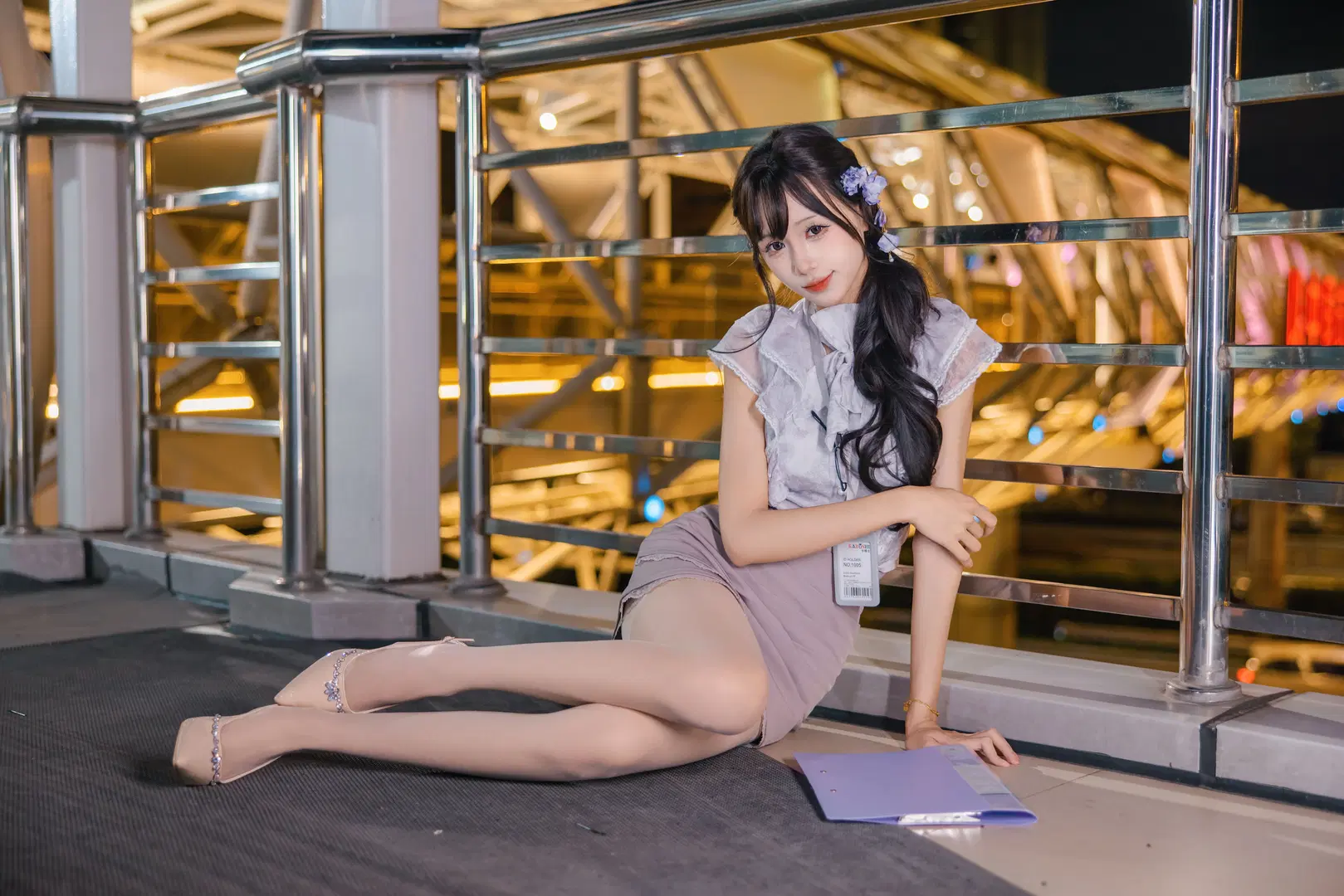 残業OL制服の夜景外ロケ：二次元が現実になる特別な一日｜外ロケ写真シェア - Fe - 9枚目