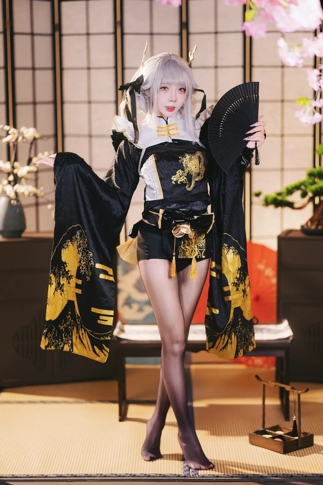二次元摄影, 白兔布兰儿cos, 胜利女神, 黑丝, 兔兔cos - 第10张