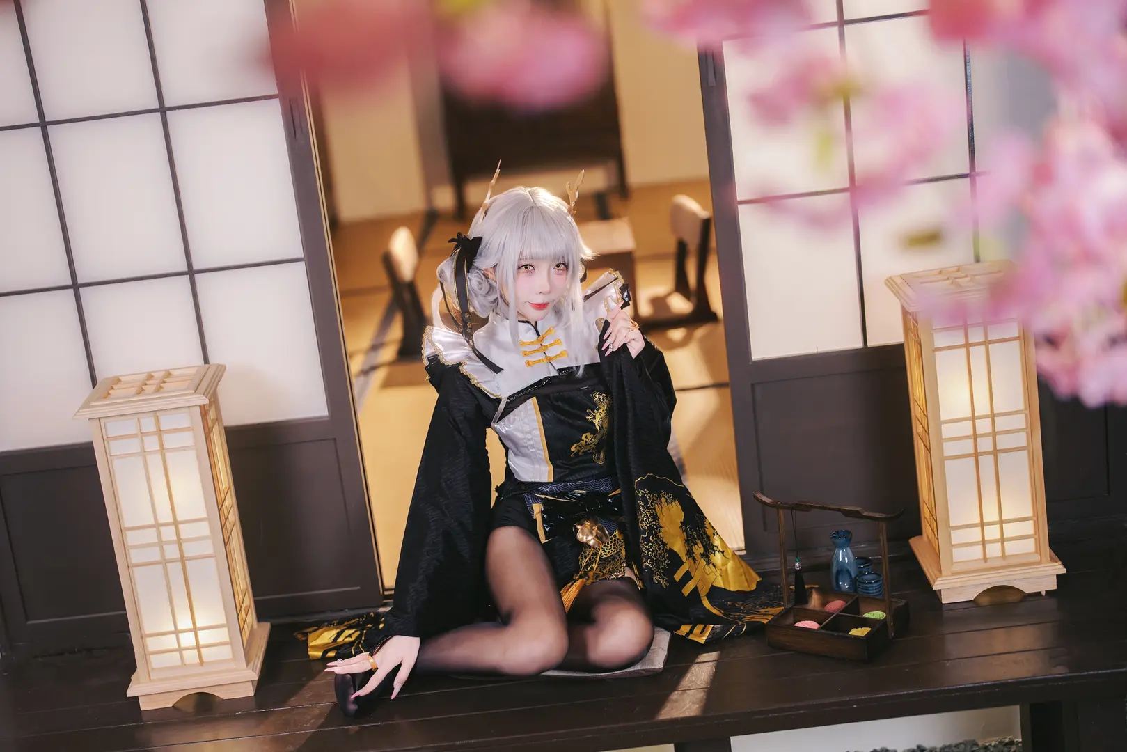 二次元摄影, 白兔布兰儿cos, 胜利女神, 黑丝, 兔兔cos - 第3张