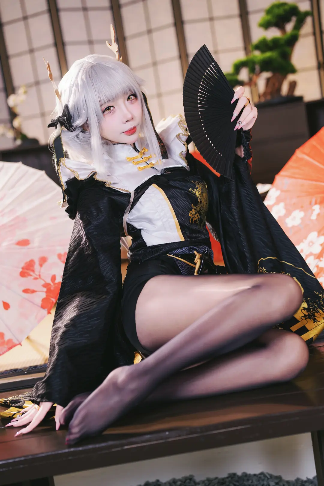 二次元摄影, 白兔布兰儿cos, 胜利女神, 黑丝, 兔兔cos - 第5张