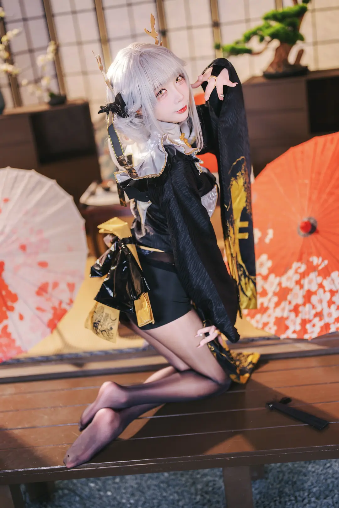 二次元摄影, 白兔布兰儿cos, 胜利女神, 黑丝, 兔兔cos - 第6张