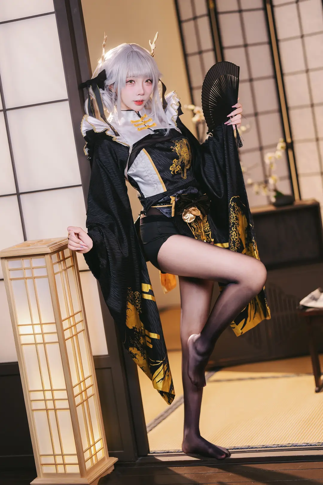 二次元摄影, 白兔布兰儿cos, 胜利女神, 黑丝, 兔兔cos - 第9张