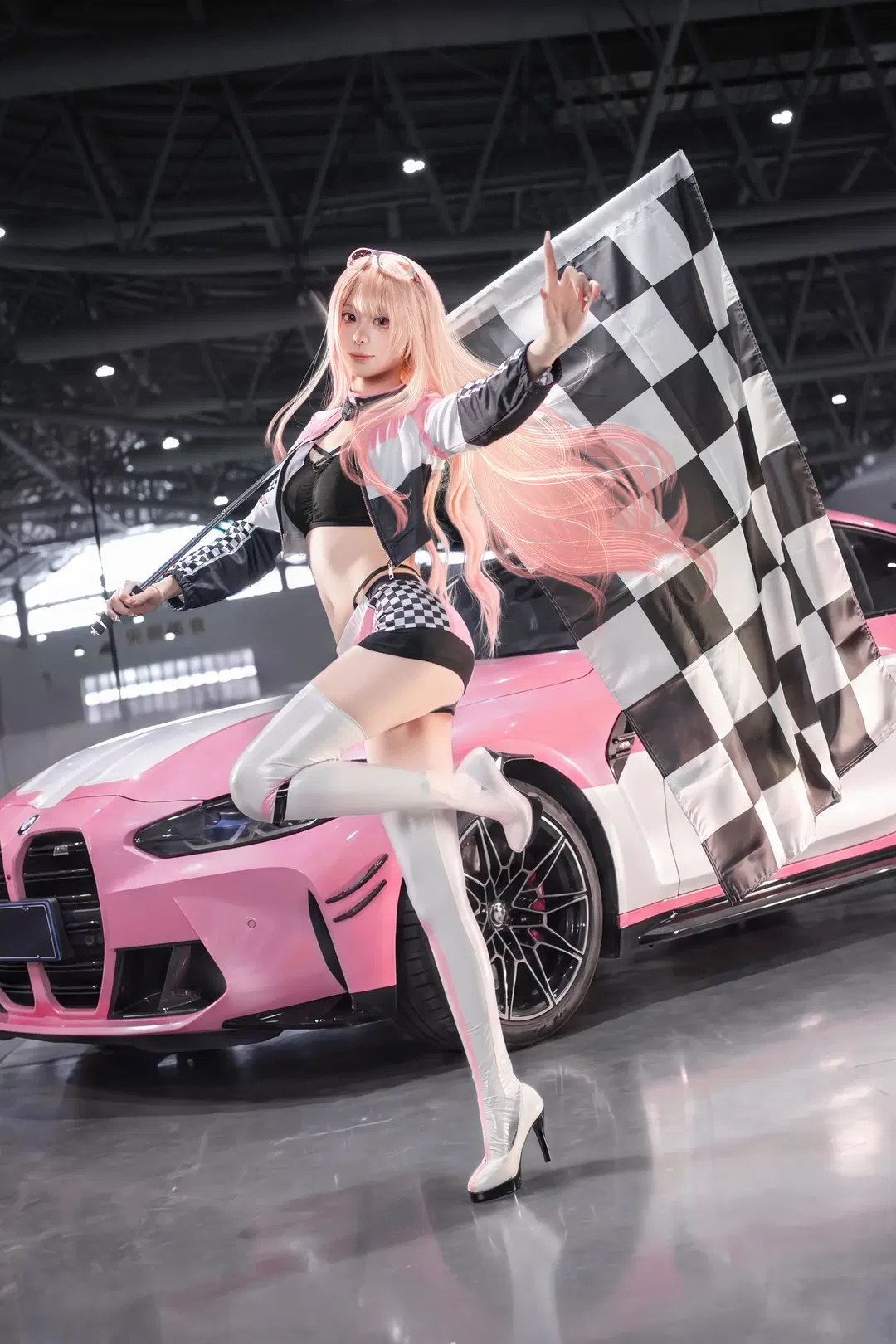 二次元コスプレ, 喜多川海夢コスプレ, その着せ替え人形は恋をする, レーシングスーツコスプレ, ストッキングとロングブーツ