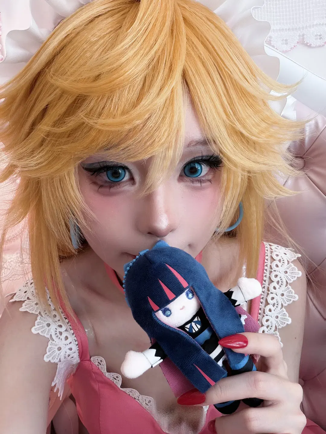 cosplay, 金发辣妹, 吊带袜天使, Pantycos, 美瞳妆容