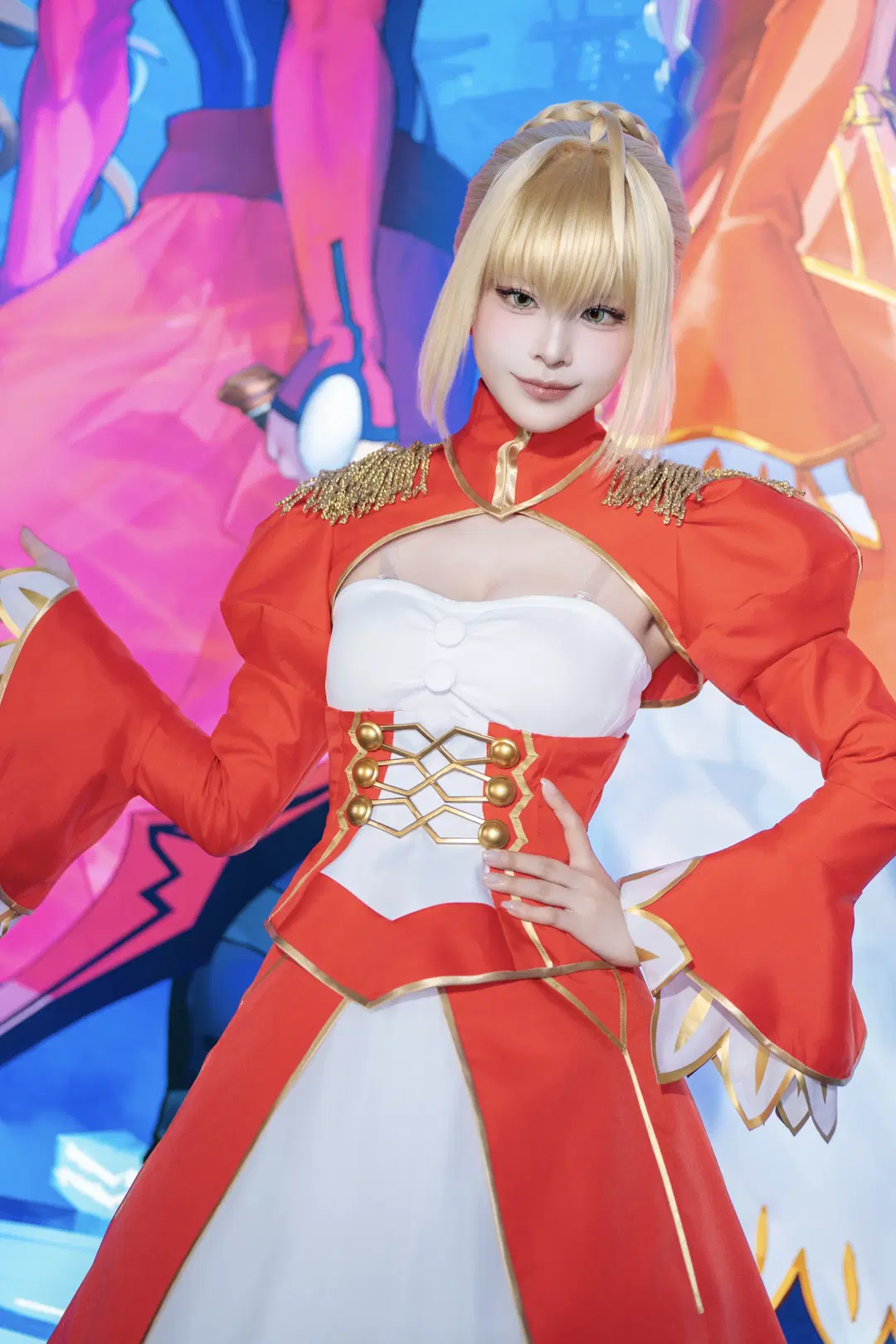 セイバー コスプレ, 東京ゲームショウ, Fate/EXTRA Record, 東京ゲームショウ2026, 赤と白のドレス