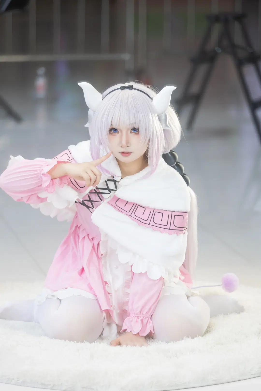 漫展场照, 康娜cos, 白色连裤袜, 小林家的女仆, 康娜酱
