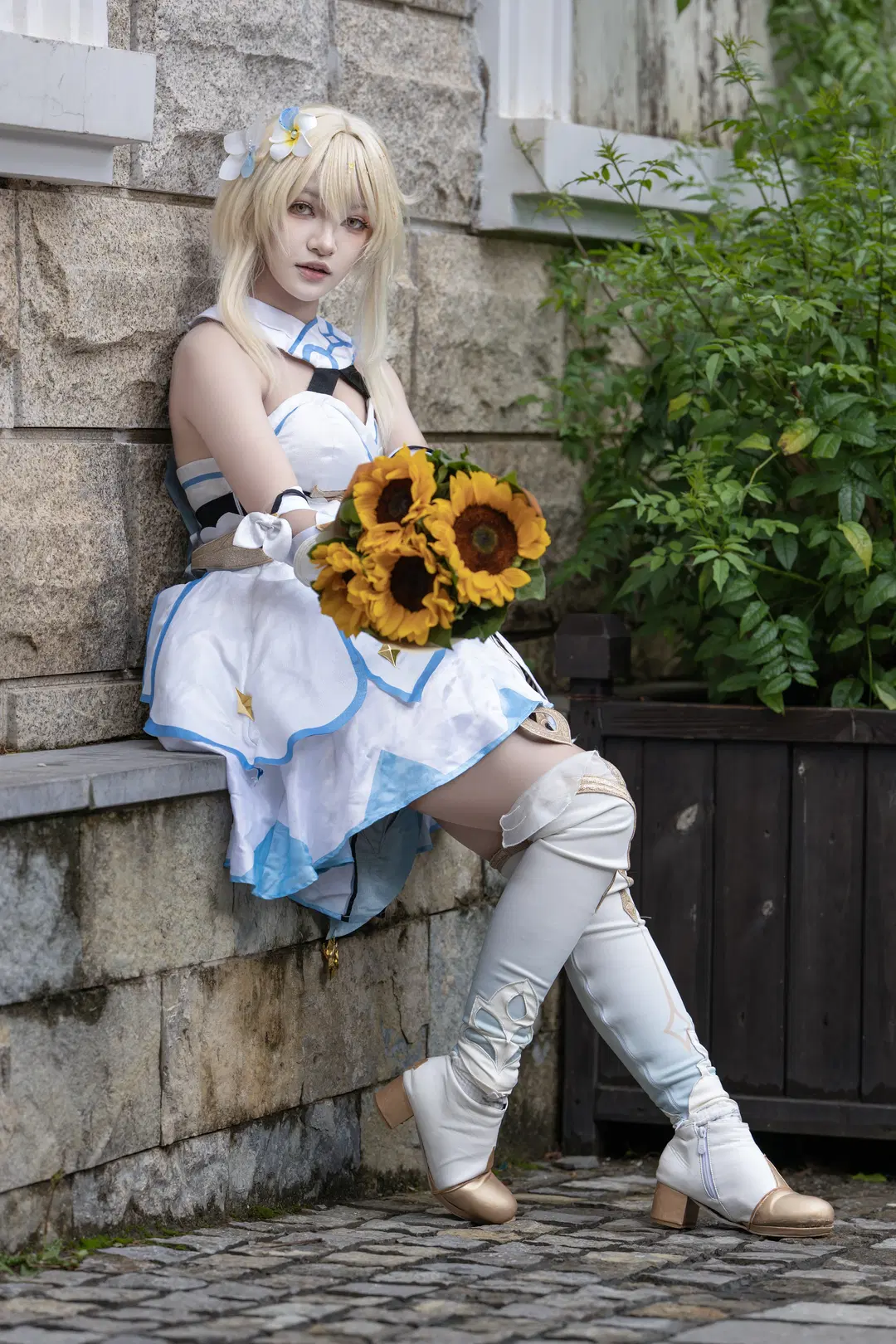【熒cos】原神旅行者英倫街頭出發，花籃與向日葵的假日 - 不抽香烟 - 第6張