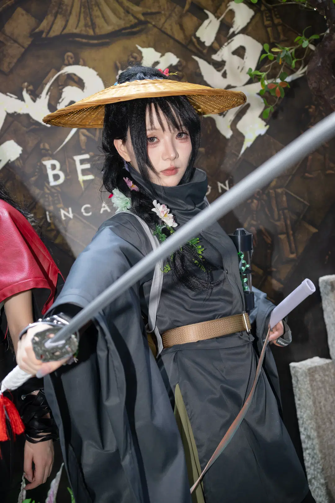 【青と黒の切り替えミニスカートに黒ストッキングとハイヒールを合わせたブースコスプレ記録】 - 沐风 - 11枚目