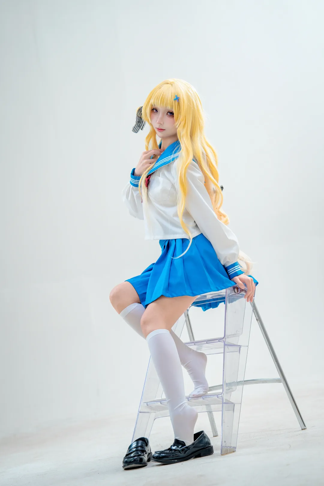 菲比cos, 鳴潮, cosplay, 白絲, 水手服 - 第2張