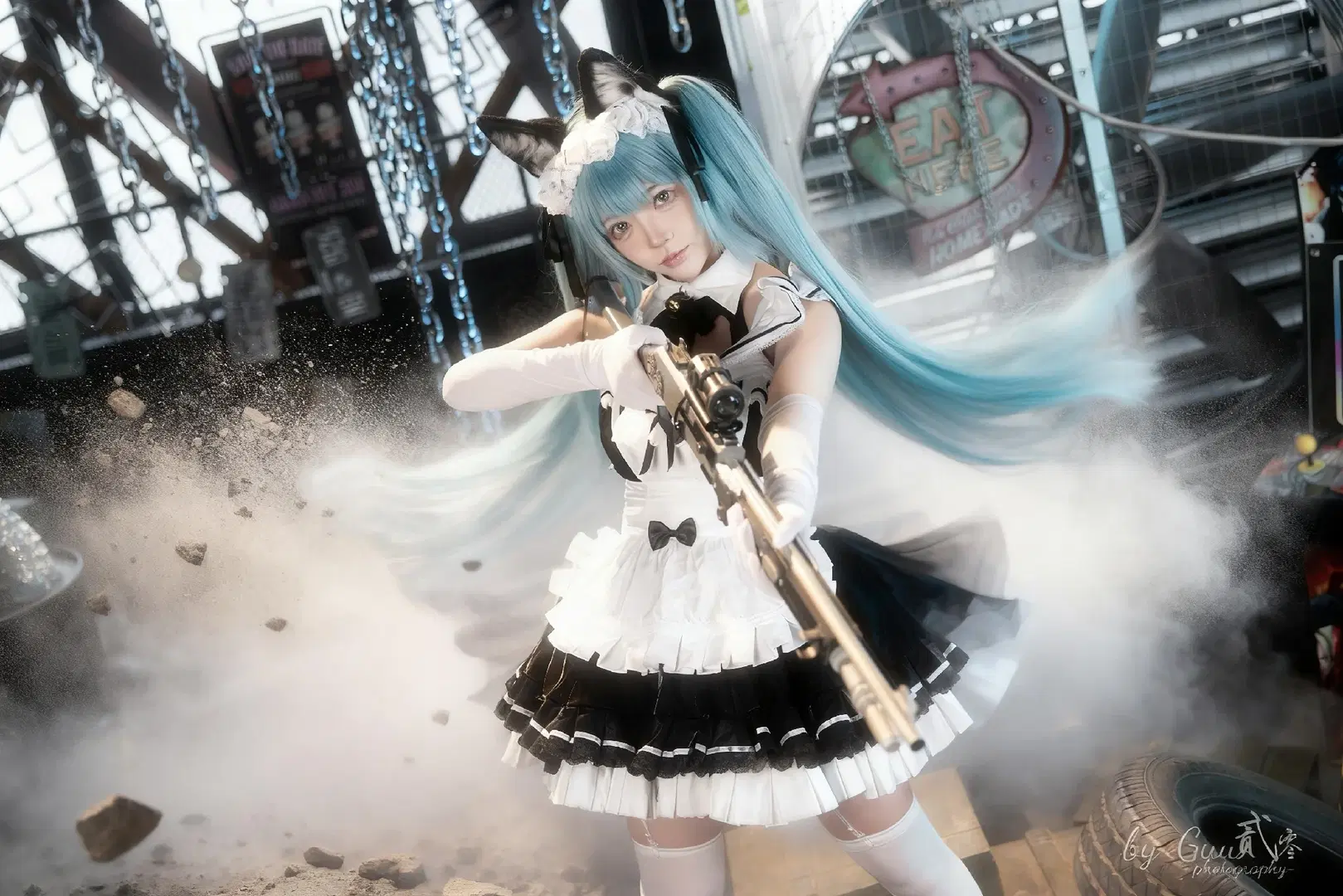 【プリバティ コスプレ】『勝利の女神：NIKKE』インダストリアル廃墟に咲く戦術メイドのギャップ萌え - Guu贰零 - 3枚目