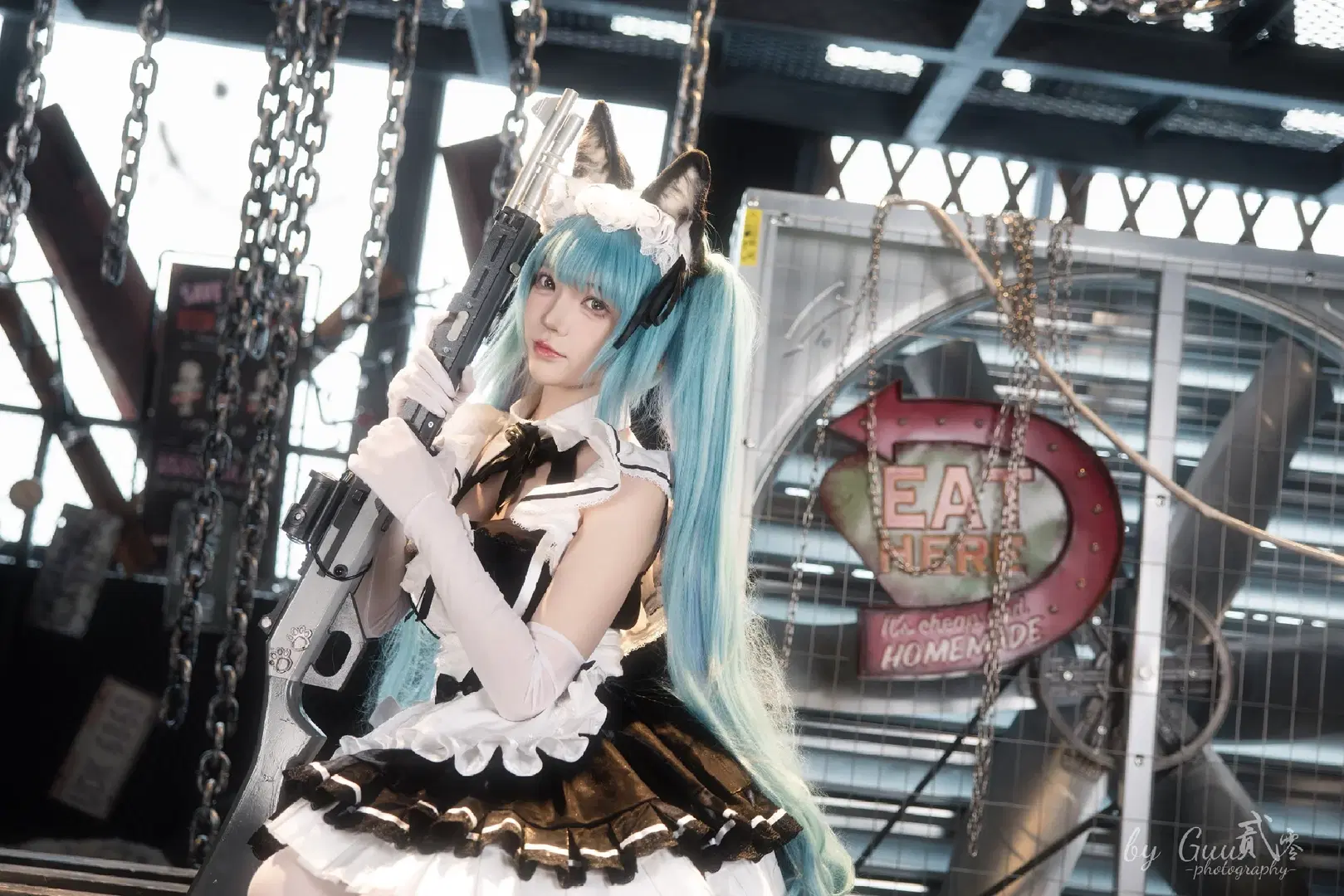【プリバティ コスプレ】『勝利の女神：NIKKE』インダストリアル廃墟に咲く戦術メイドのギャップ萌え - Guu贰零 - 5枚目