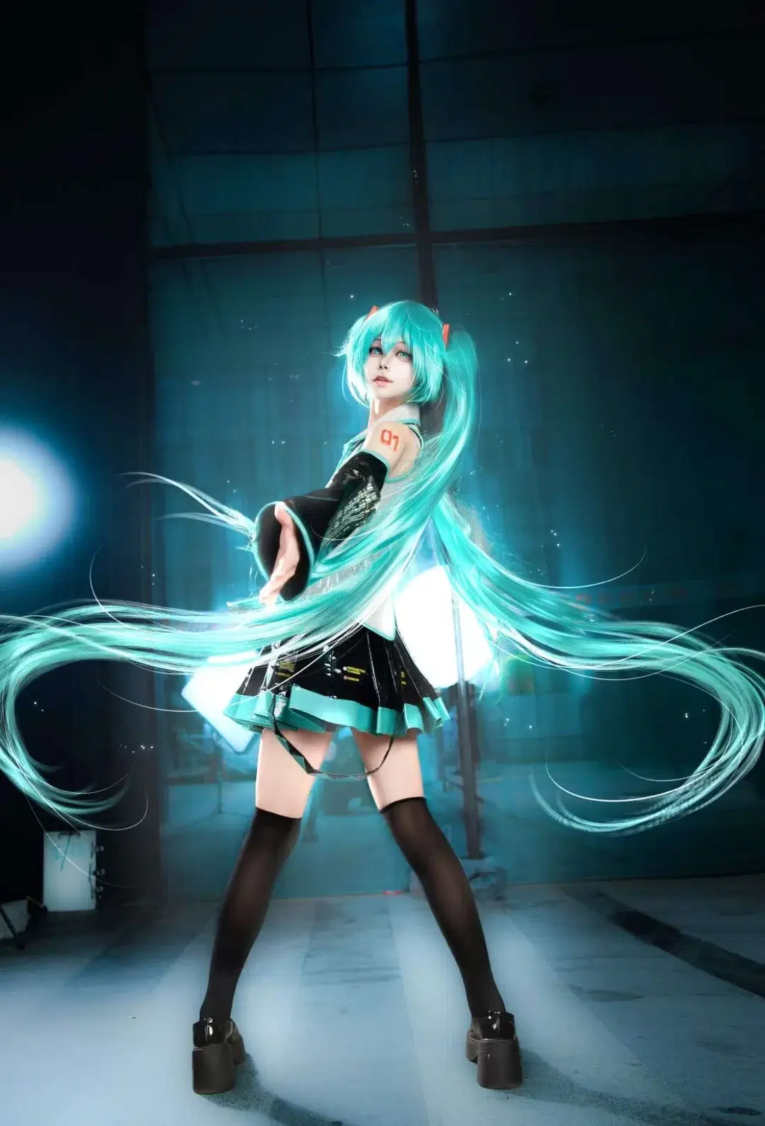 初音ミク コスプレ, ステージ衣装, ツインテール, ミク, ストッキング