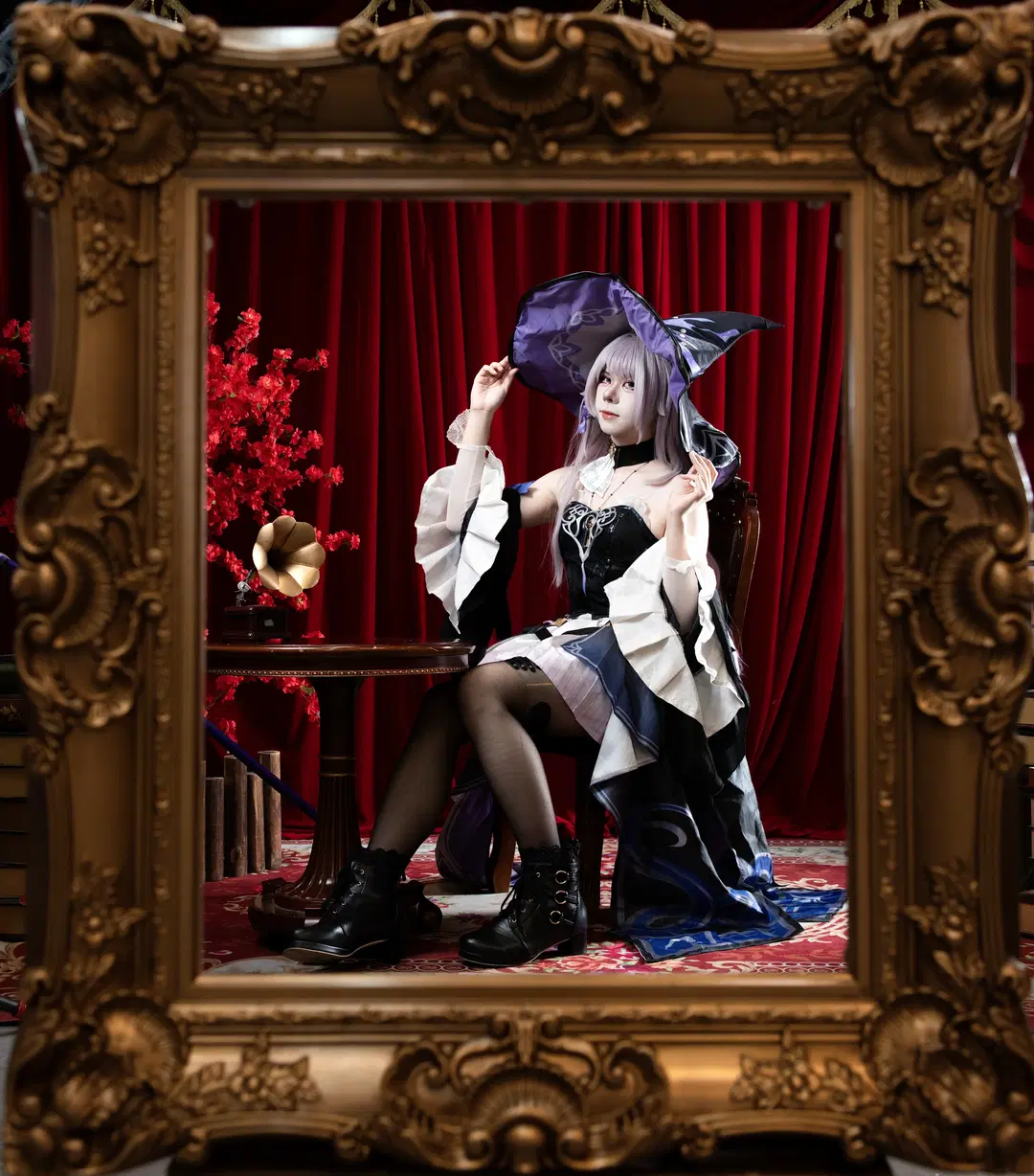 【大黑塔cos】地王廣場的復古魔女，優雅黑絲造型分享 - NightDiva - 第2張