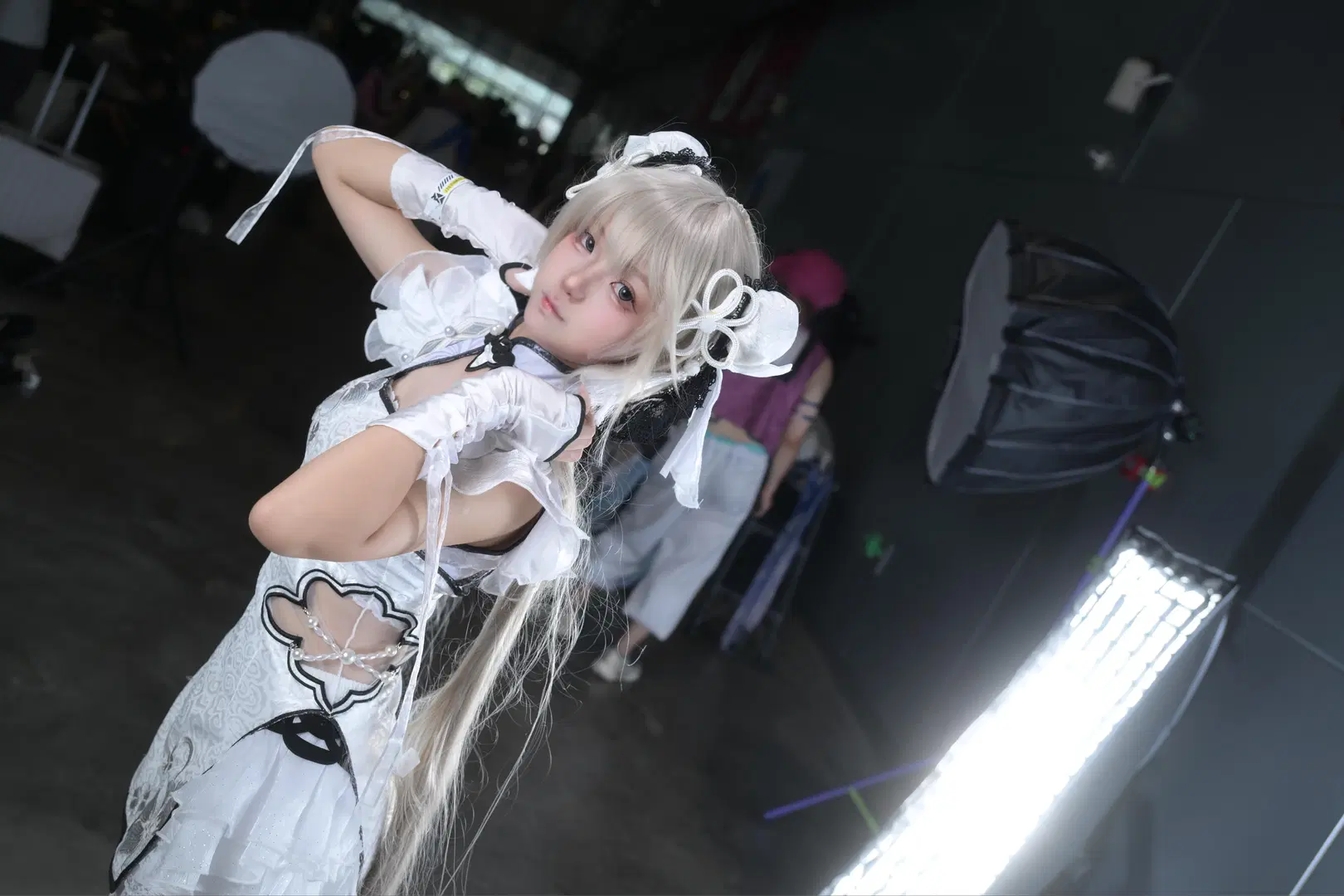 【殷紫萍コスプレ】NARAKA: BLADEPOINT 江門結縁アニメ展、白ストッキングとレースチャイナドレスの出会い - NightDiva - 4枚目