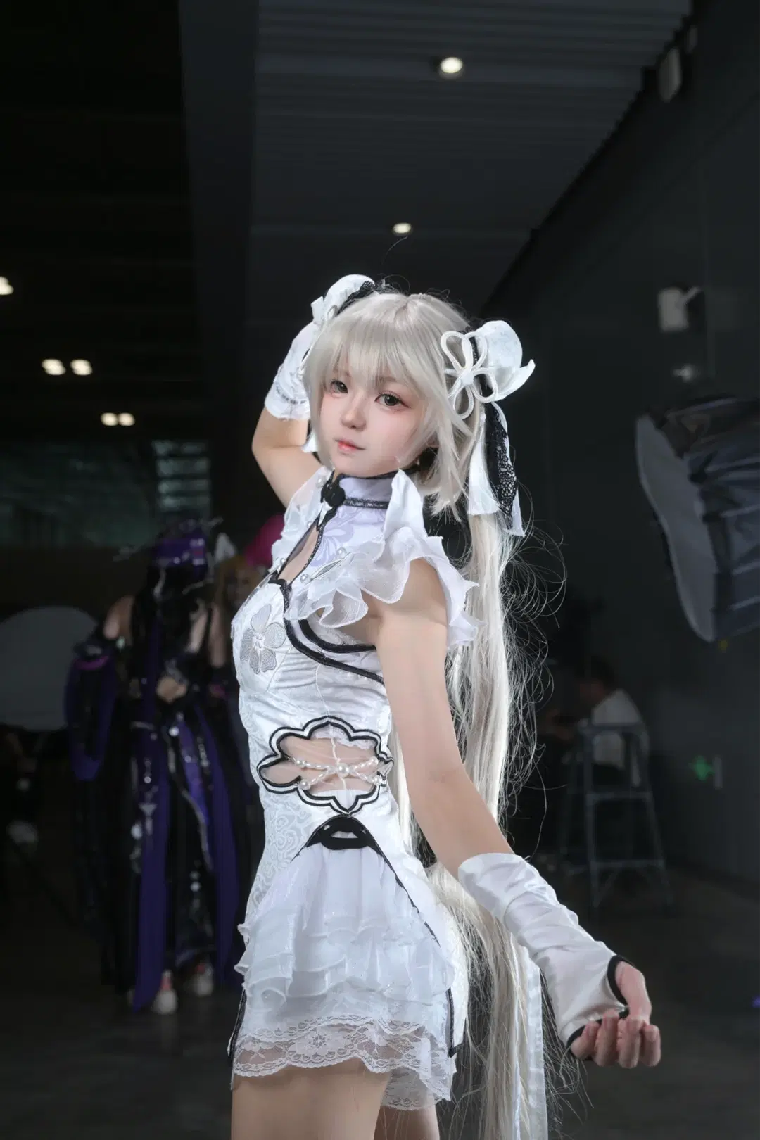【殷紫萍コスプレ】NARAKA: BLADEPOINT 江門結縁アニメ展、白ストッキングとレースチャイナドレスの出会い - NightDiva - 5枚目