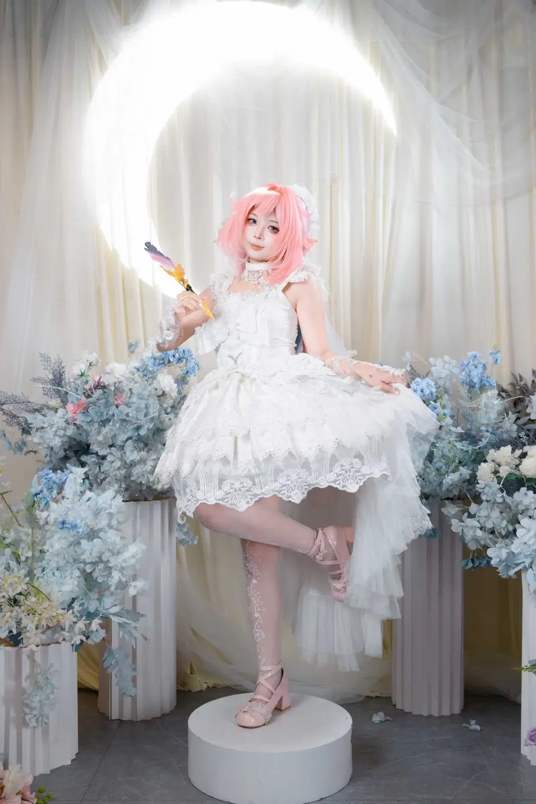 cosplay, 昔漣cos, 崩壞星穹鐵道, 白絲, 精靈耳