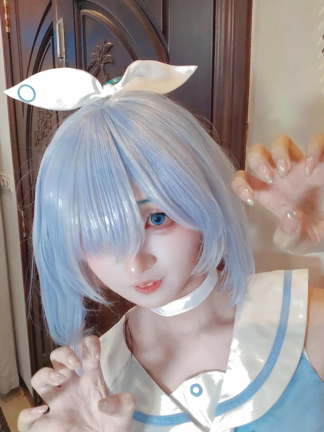 【阿罗娜cos】蔚蓝档案里的蓝毛小恶魔 - 实体暖暖的 - 第2张