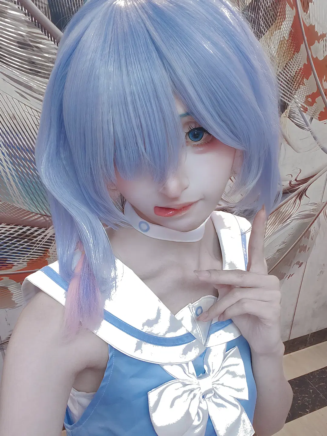 蔚蓝档案, 阿罗娜cos, 水手服cos, 二次元自拍, 蓝毛小恶魔