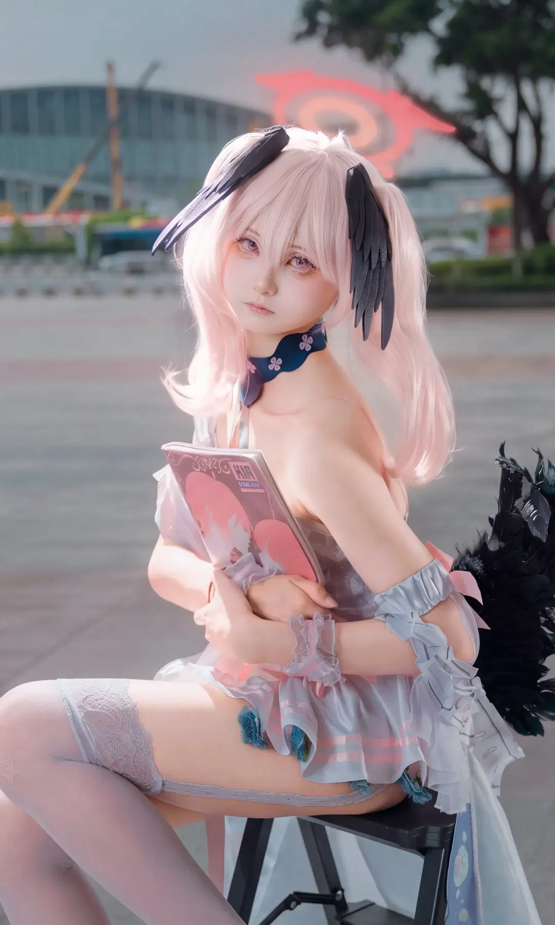 蔚蓝档案, 二次元cosplay, 花嫁, 下江小春cos, 白丝