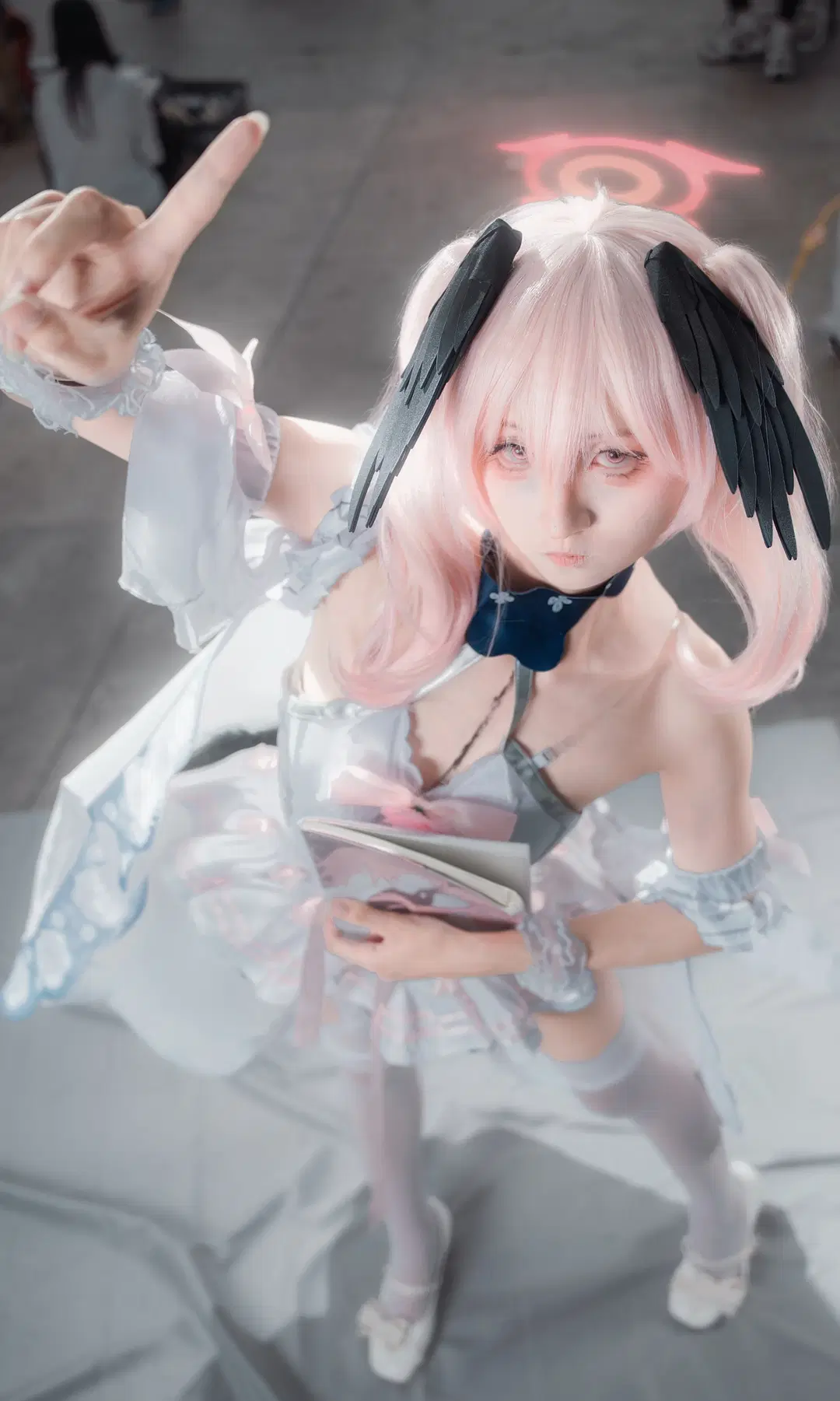 [Shimoe Koharu cosplay] Blue Archive Bride Styling and White Lace Stockings Record by 实体暖暖的 - Image 3