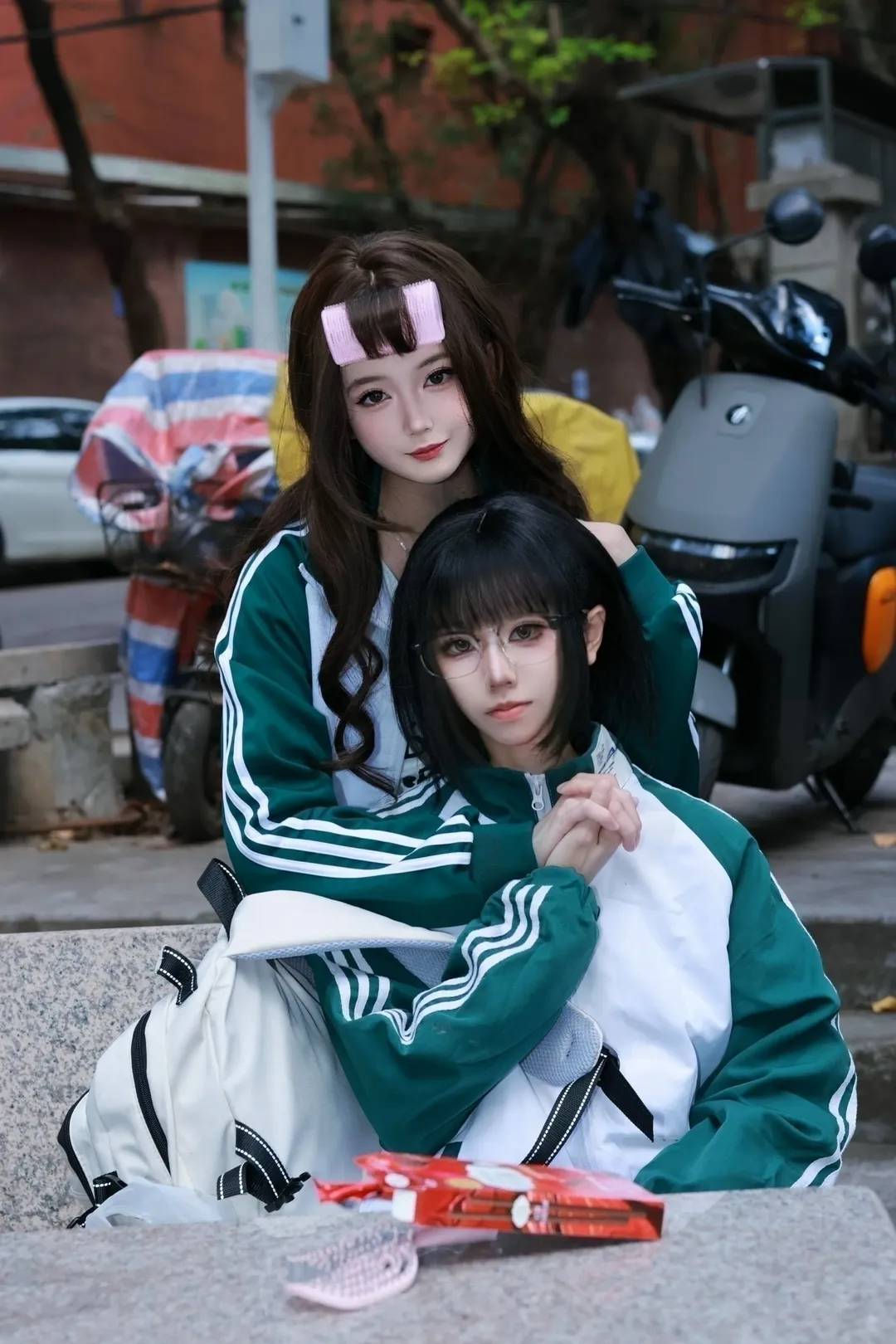 校园风cos, 双人cosplay, 柯婷cos, 放学等我, 章娴静cos