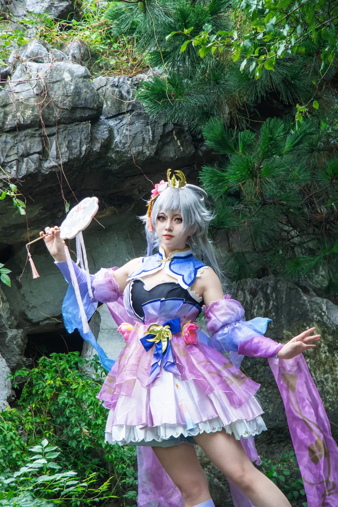 洛天依cos, 园林摄影, 古风cos, 国风写真, 团扇