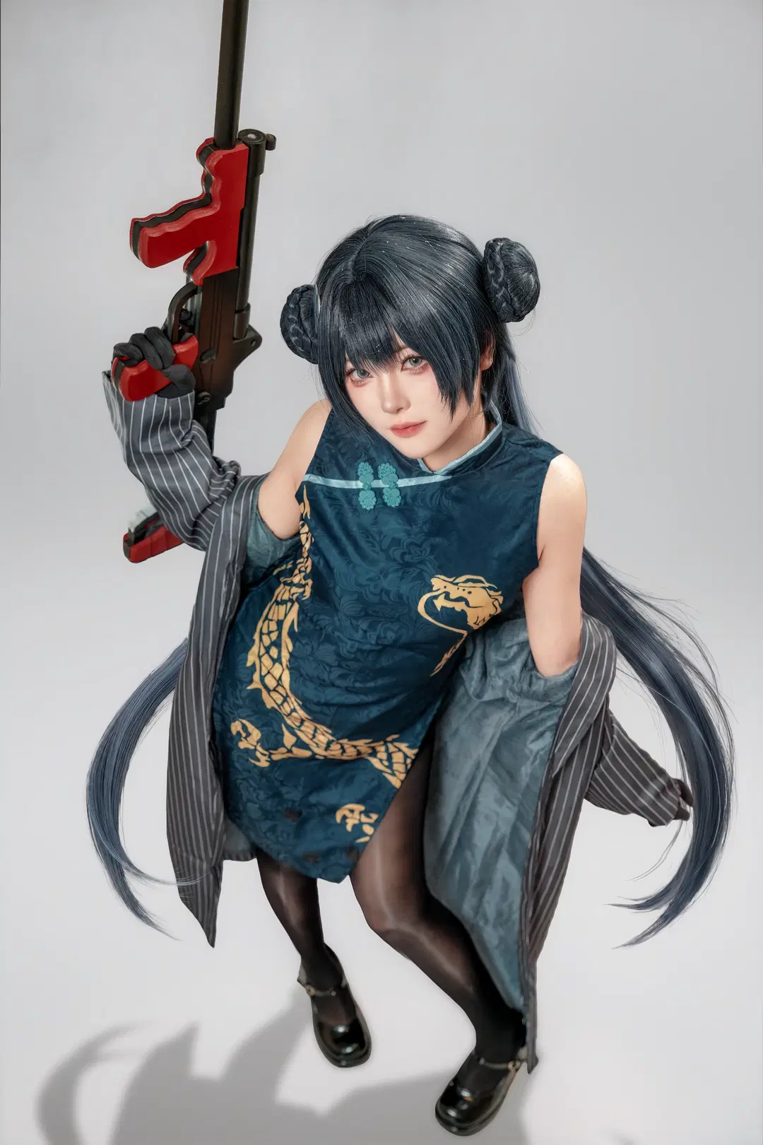 cosplay, 蔚蓝档案, 龙华妃咲cos, 旗袍, 丝袜