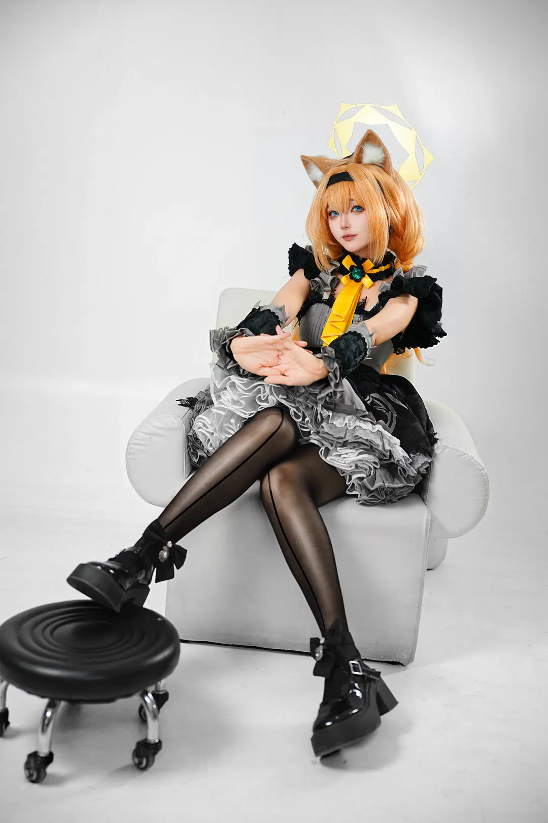 ブルーアーカイブ, 伊落マリー コスプレ, ストッキング コスプレ, リトルアイドル メリー, 猫耳娘コスプレ