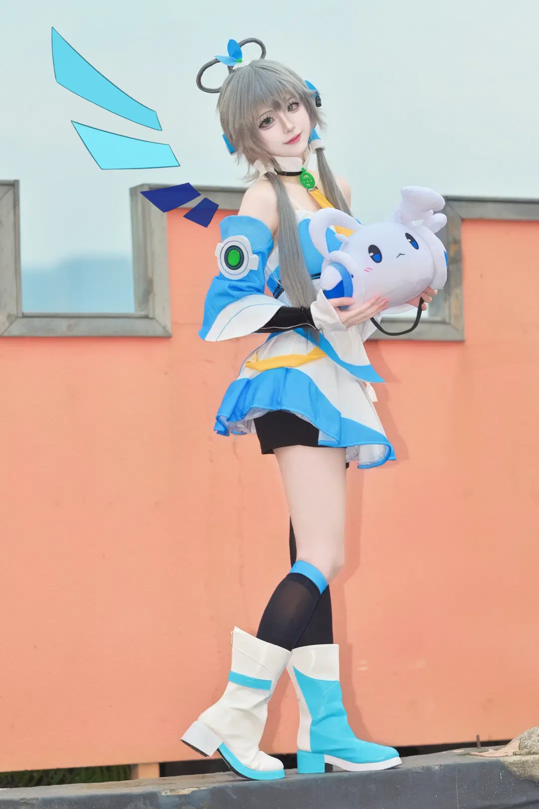 洛天依cos, 二次元cosplay, 洛天依, 丝袜cos, 外景随拍