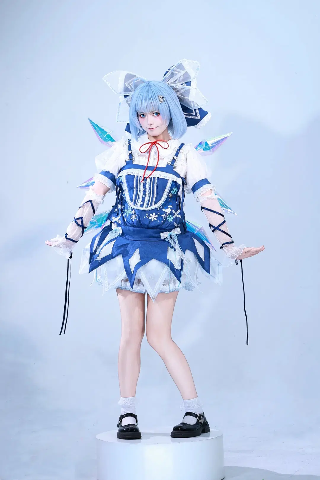 【琪露诺cos】东方project的冰之妖精，蓝白水晶裙摆真的太梦幻了 - 硝苯氮 - 第5张