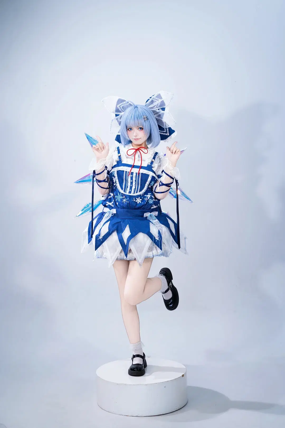 东方project, 琪露诺cos, 二次元写真, 白丝袜, 冰雪风cos