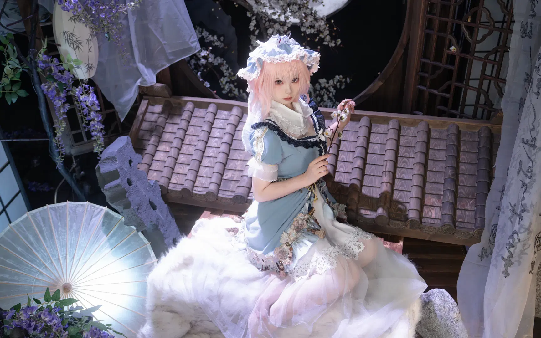 [Saigyouji Yuyuko cosplay] Touhou Project: Moonlit Stroll in Gensokyo by 瑾九九 - Image 2