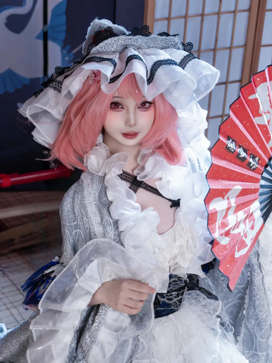 【西行寺幽々子コスプレ】和ロリドレスと華麗なヘッドドレスが織りなすビジュアル表現 - 瑾九九 - 2枚目