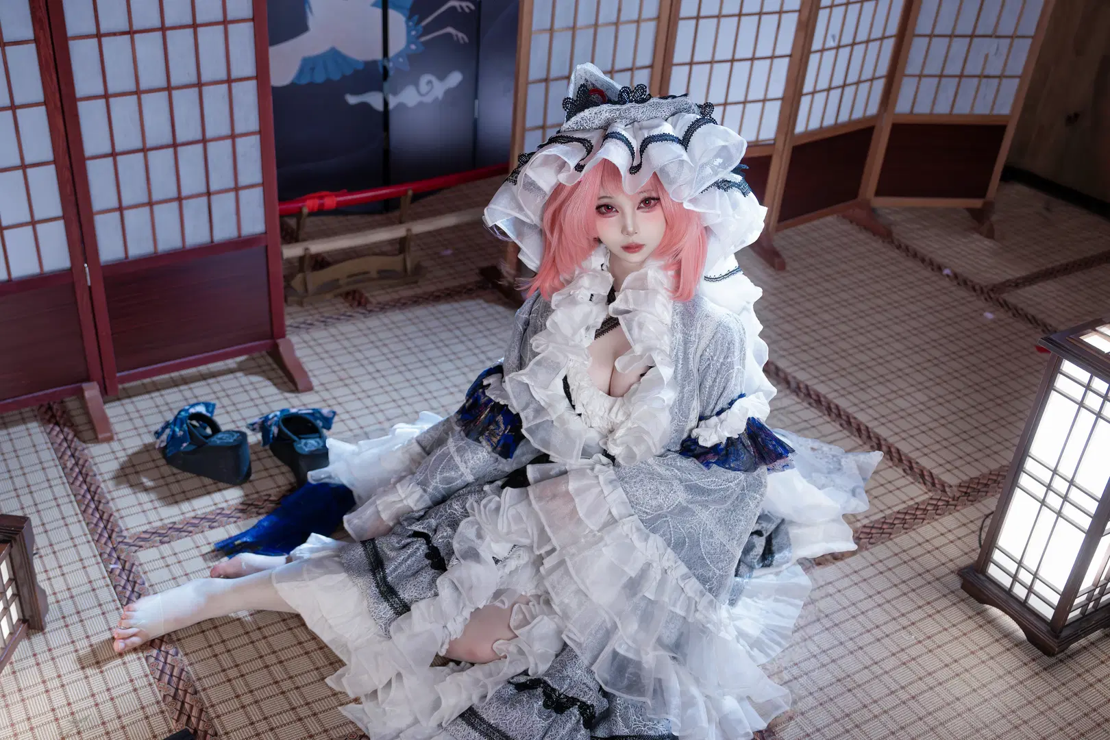 【西行寺幽々子コスプレ】和ロリドレスと華麗なヘッドドレスが織りなすビジュアル表現 - 瑾九九 - 3枚目