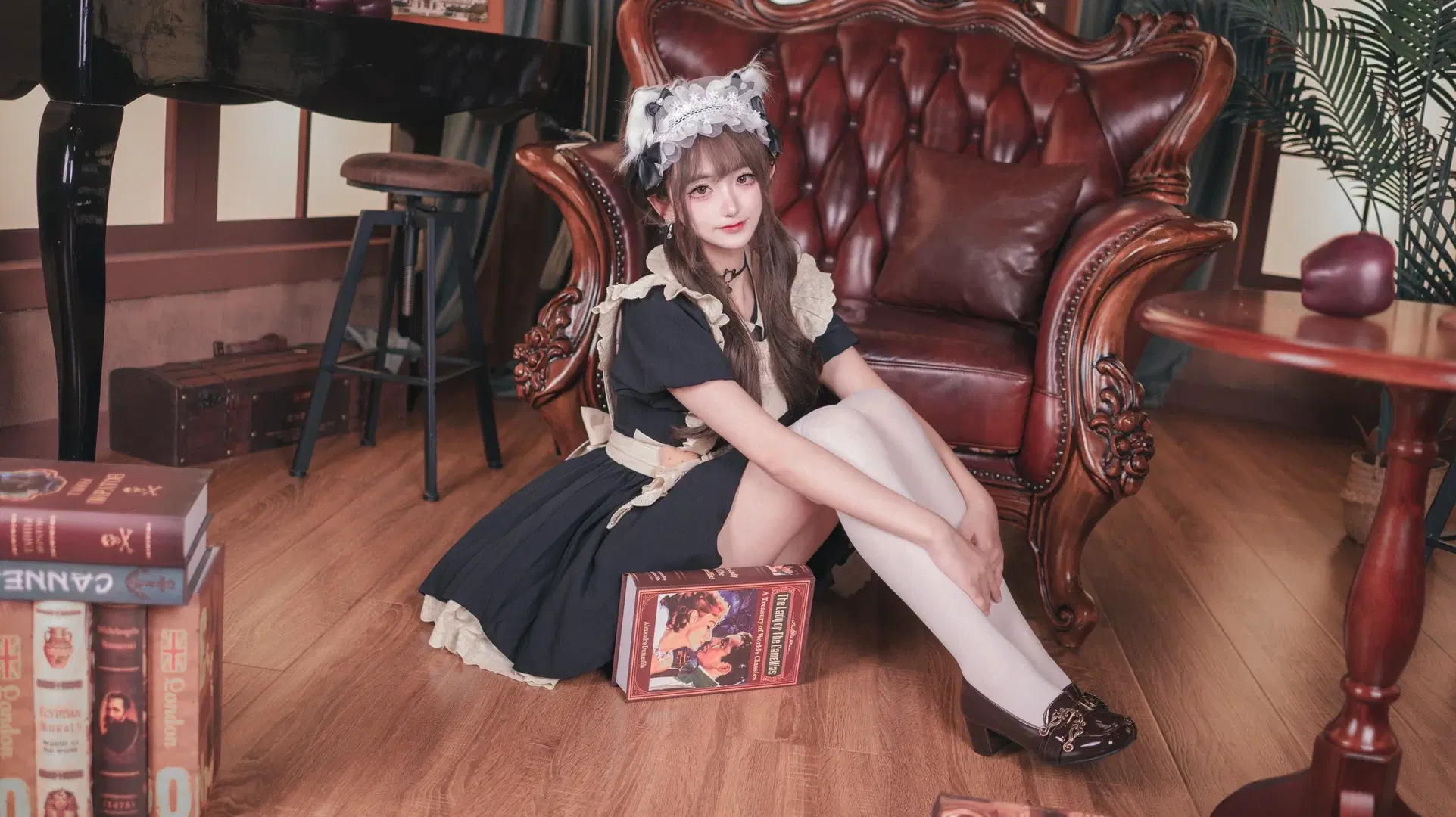【レトロな書斎】猫系メイド服で過ごす擬似少女の日常 - 楚漓 - 4枚目