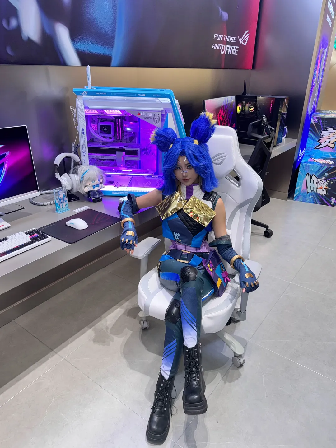 二次元摄影, 无畏契约, 电竞cosplay, 霓虹cos, ROG电竞房