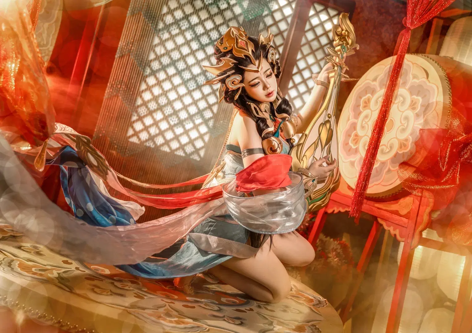 【杨玉环cos】王者荣耀杨玉环原皮，青绿霓裳的影像记录 - QqQ - 第10张